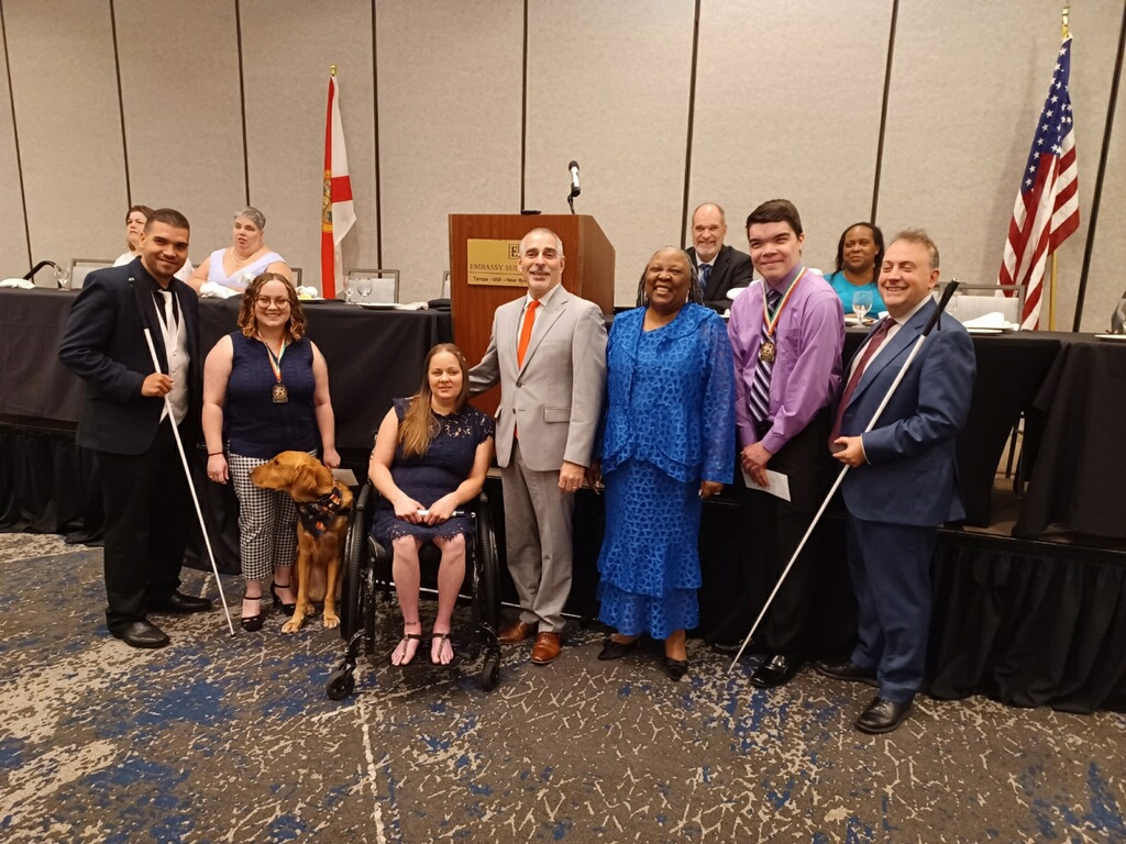 2023 scholarship winners  with President Riccobono 